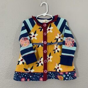 Wild Flowers Girls Size 4 Cardigan Sweater Dress‎ Blue Wildflowers Boutique EUC